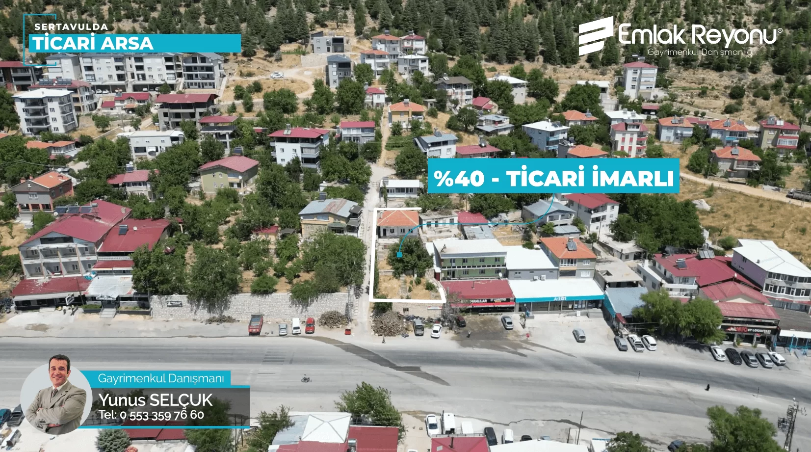 SERTAVUL'da CADDE CEPHELİ SATILIK TİCARİ ARSA