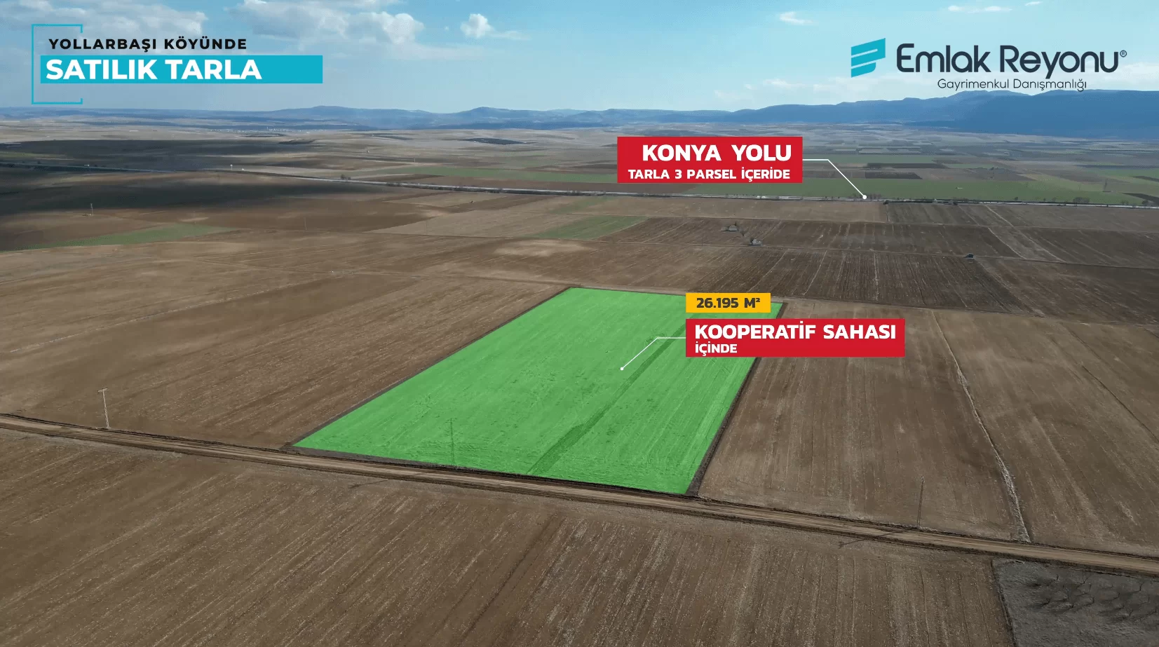 YOLLARBAŞINDA 26.200m² SATILIK TARLA