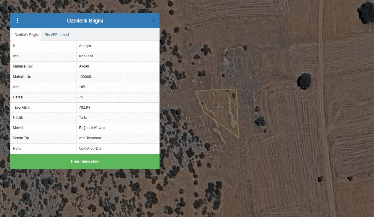 ANTALYA KORKUTELİ AVDAN MAH de SATILIK ARAZİ