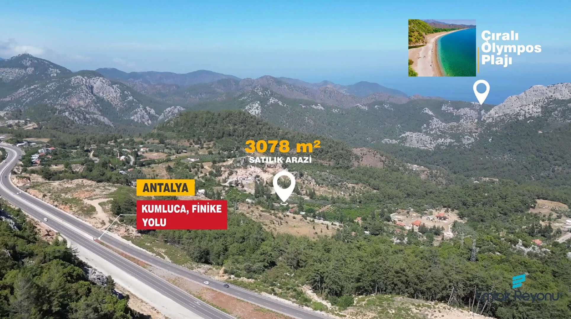 OLYMPOS ANTİK KENTE ve PLAJINA YAKIN SATILIK ARAZİ