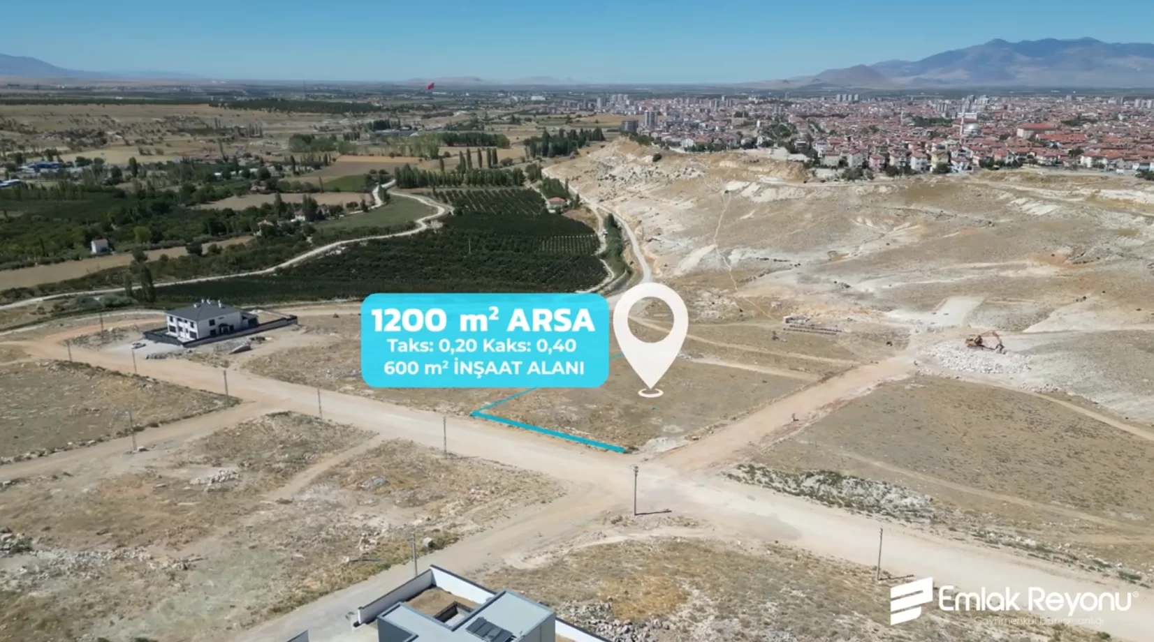 ELMAŞEHİR MAH’de 1.200m² KÖŞE PARSEL SATILIK VİLLA ARSASI
